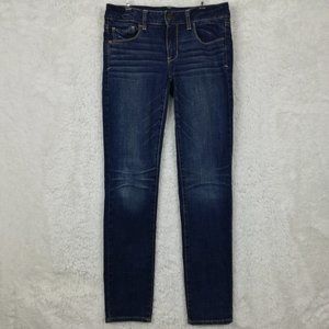 American Eagle Womens Skinny Super Stretch Blue Denim Low Rise Dark Wash 6